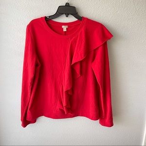 Hinge Red Ruffle Sweater